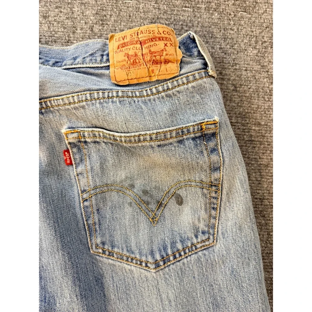 Levi's‎ 501 Vintage Mens Jeans 36x30 Button Fly Red Tab Distressed Straight Leg